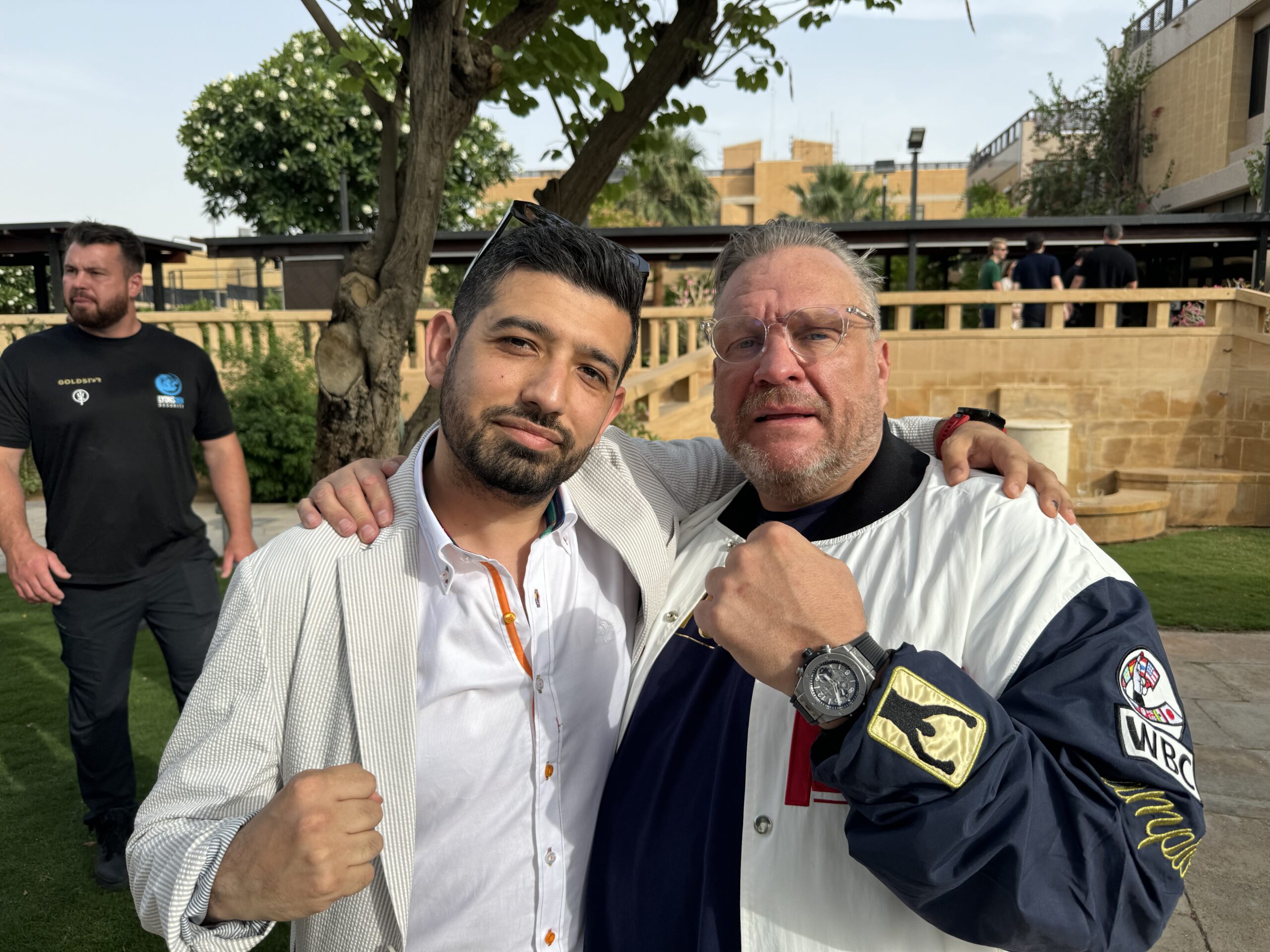 Nav Salimian and Gold Star Promotions founder Spencer Brown in Saudi Arabia
