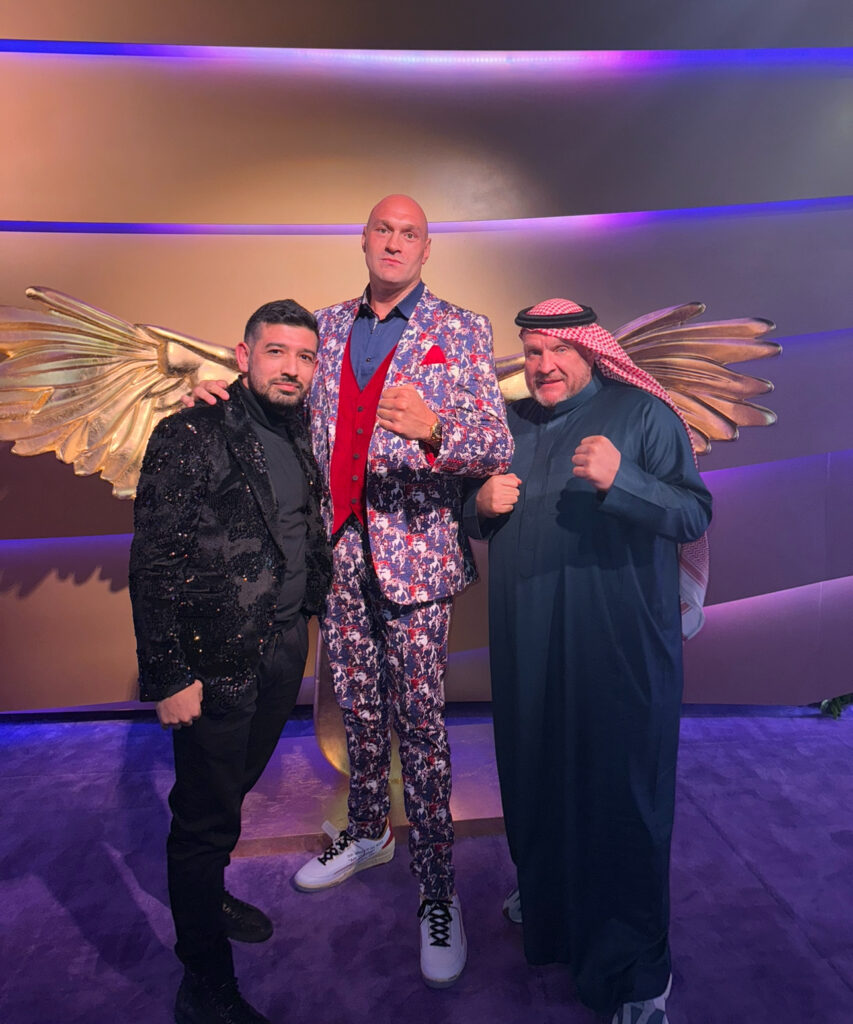 Tyson Fury, Navid Salimian and Spencer Brown at the Joy Awards in Riyadh