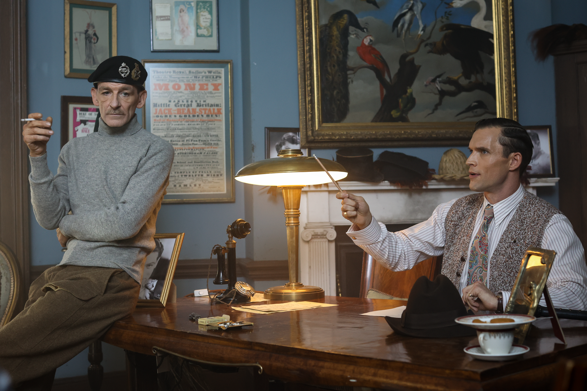 Paul Anderson as Field Marshal Bernard Montgomery with Ed Skrein as Dudley Clarke in Fortitude