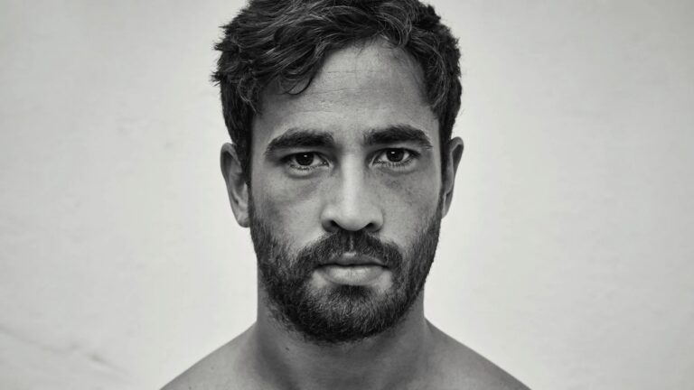 Black and white portrait of Danny Cipriani