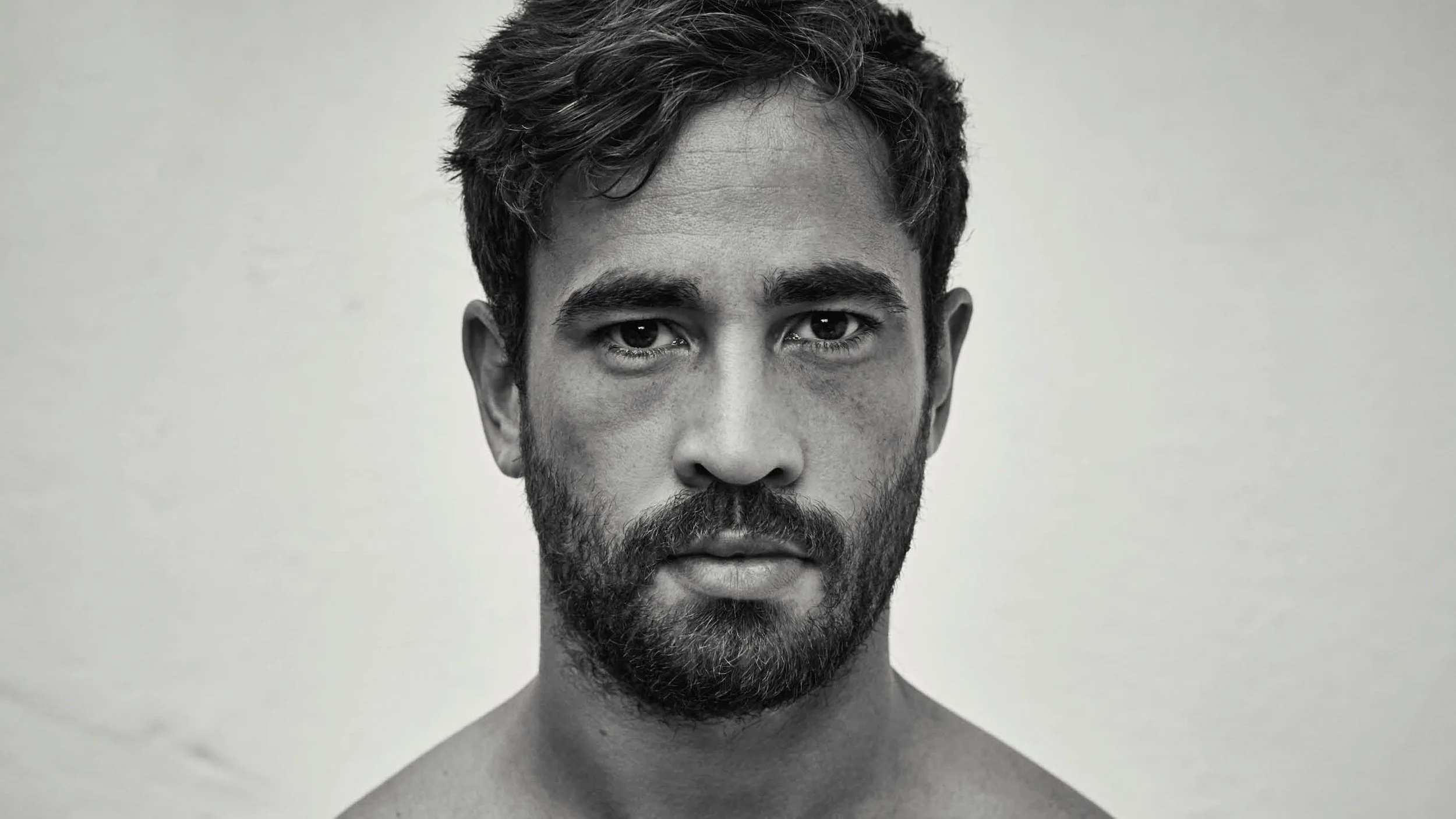 Black and white portrait of Danny Cipriani